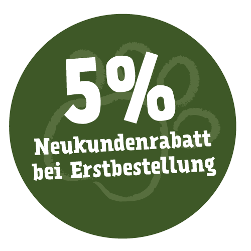 5 Prozent Neukundenrabatt - jetzt anmelden